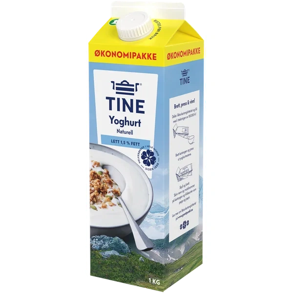 Tine Lettyoghurt Naturell 1kg