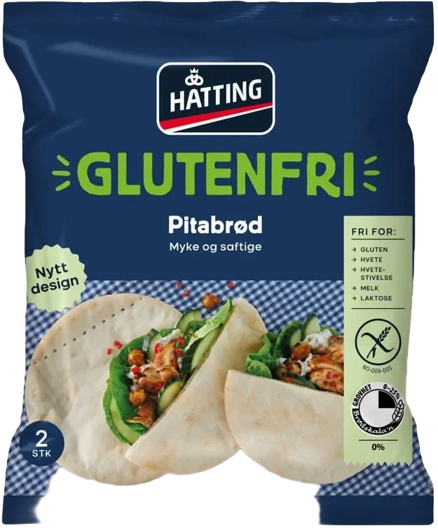 Pitabrød Glutenfri 2stk 230g Hatting