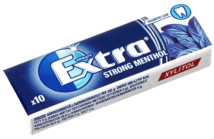 Extra strong menthol tyggegummi  14g