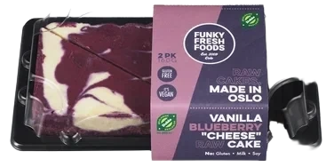 2pk Blueberry Vanilla Cheese Cake 160g (2 X 80g) Vegansk Raw Økologisk Glutenfri