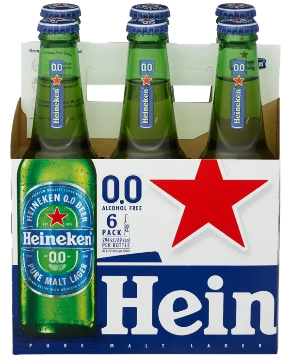 Heineken 0,0% 0,33lx6 flaske