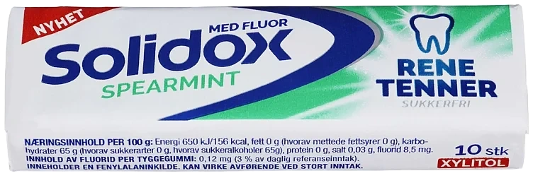 Solidox tyggis rene tenner spearmint 10p 14g