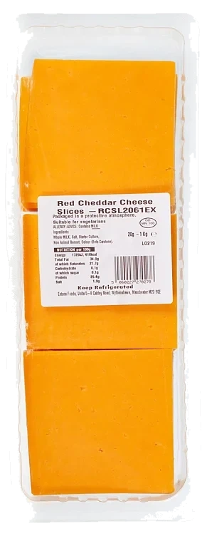 Engelsk cheddar skivet  1kg