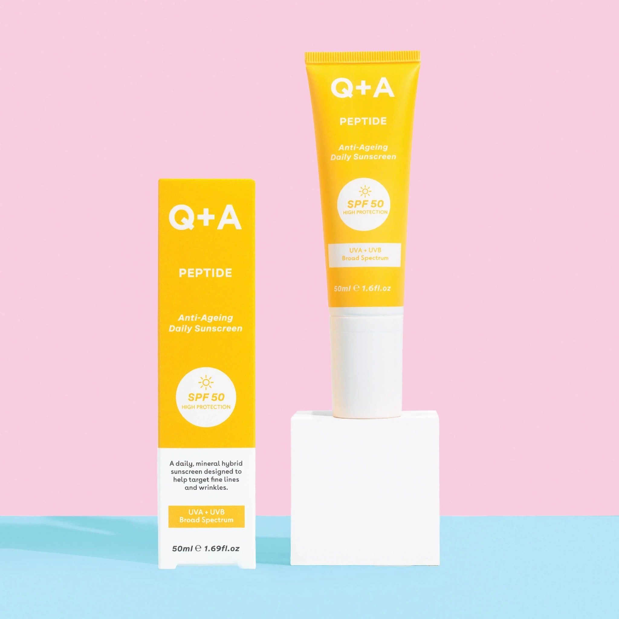 Q+A Peptide Renewing Daily Sunscreen SPF 50, 50 ml