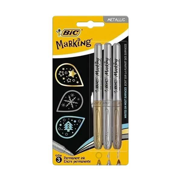 Metallic Permanent Markers - 3pk