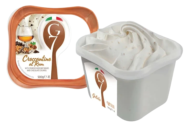 Croccantino Al Rum 1l G7 Ekte Italiensk Iskrem
