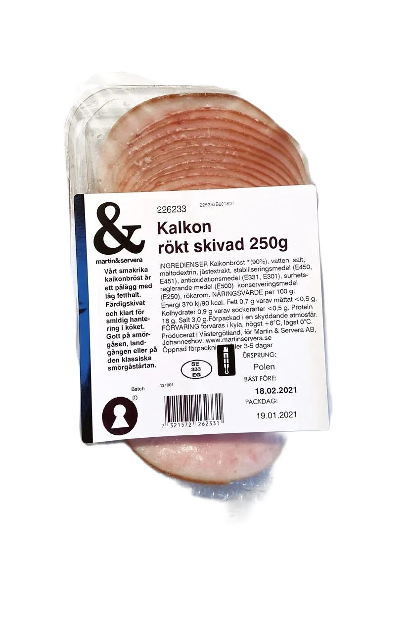 Kalkonbröst rökt skivad