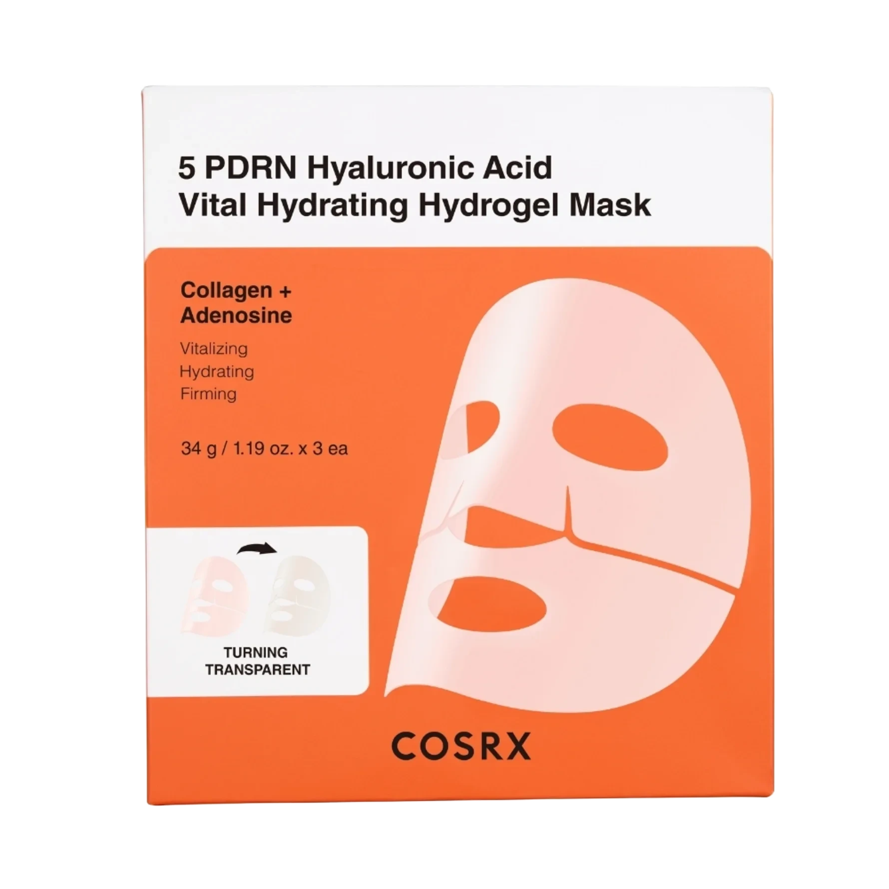 COSRX 5 PDRN Hyaluronic Acid Vital Hydra Hydrogel Mask 34 g