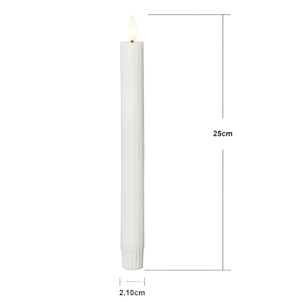 Antikljus LED Flamme Stripe Vit 25cm