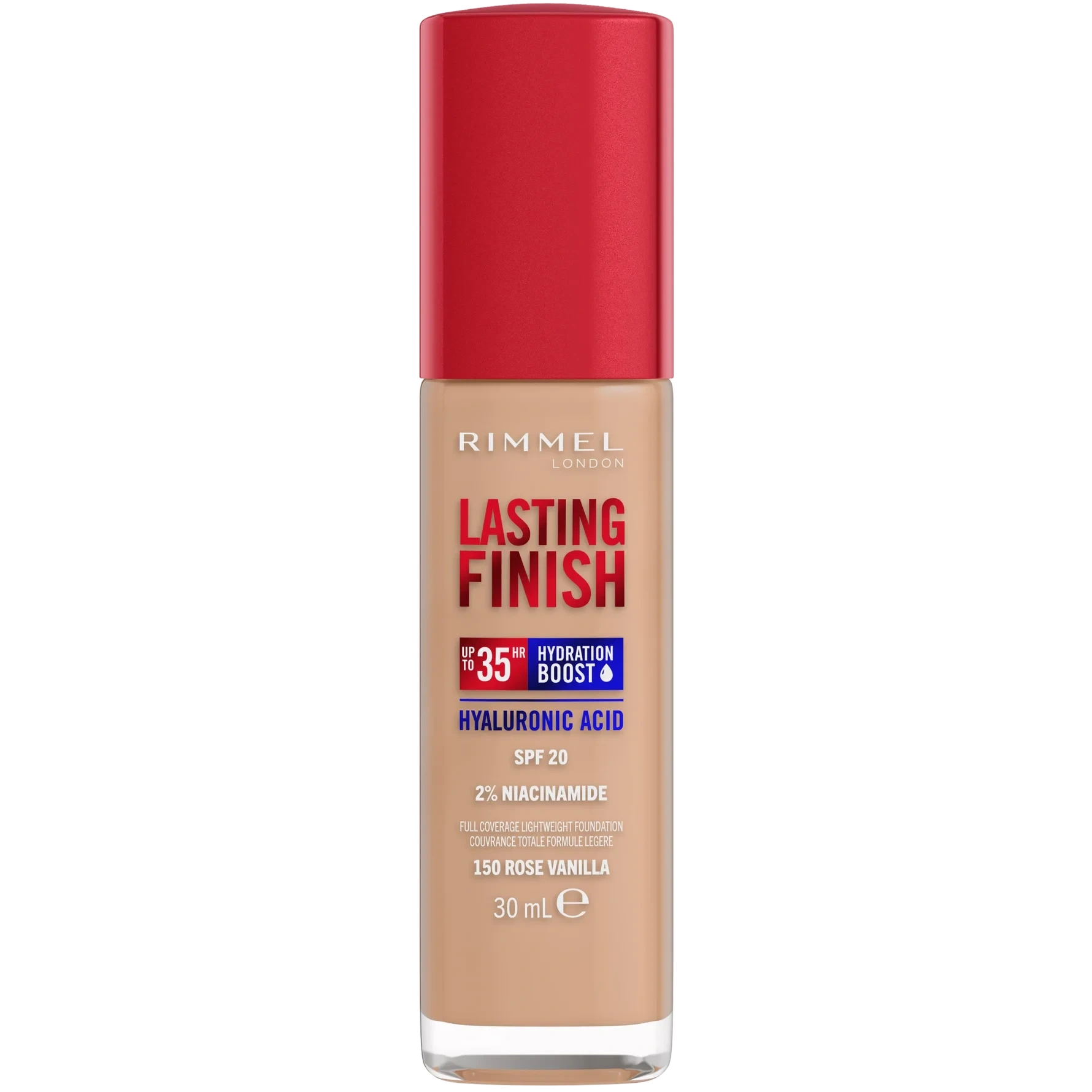 Rimmel Lasting Finish 35H Hydration Boost Hydrating Foundation SPF20 Rose Vanilla