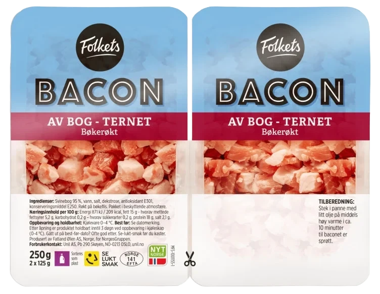 Bacon Ternet Av Bog 2x125g Folkets