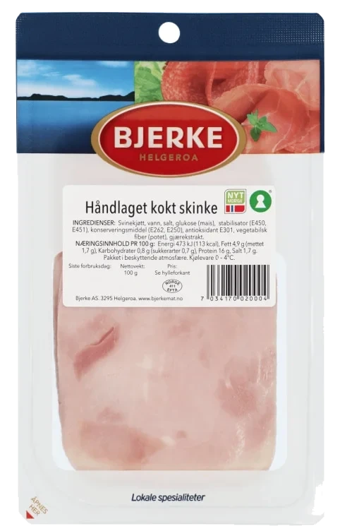 Kokt Skinke skivet 100g Bjerke