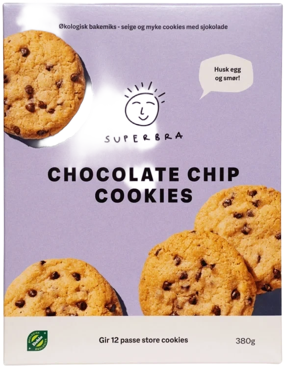 Cookies Chocolate Chips Øko 380g Superbra