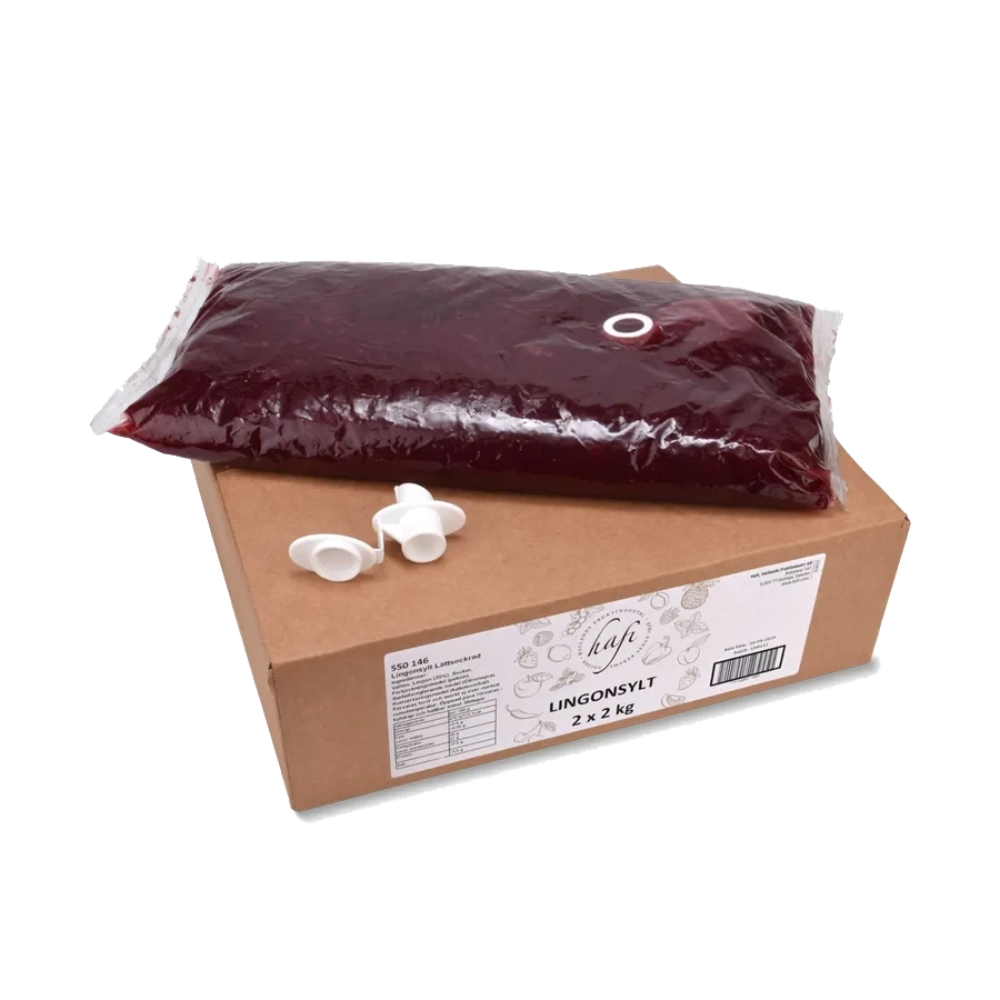 Lingonsylt lättsockrad, 2 kg påse