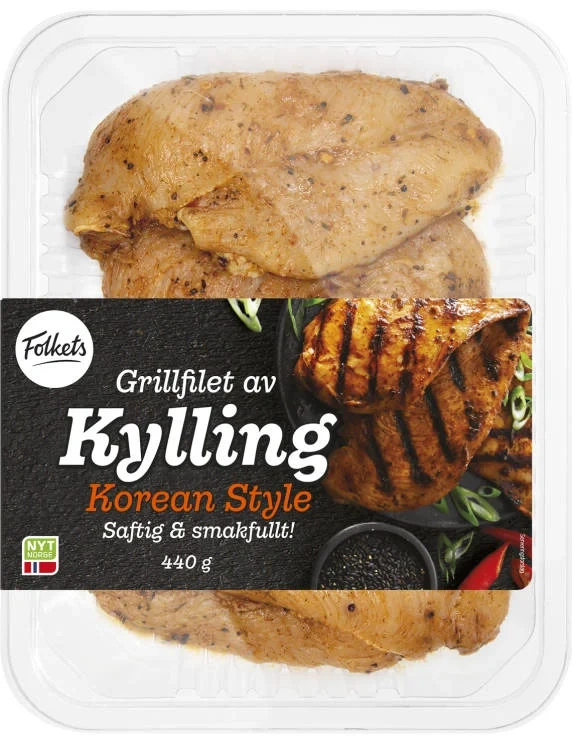 Grillfilet Kylling Korean Style 440g Folkets