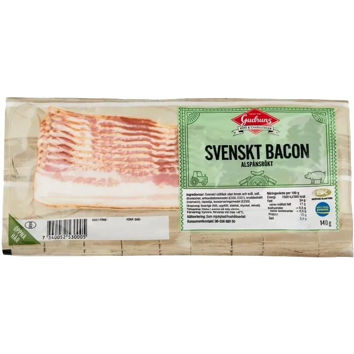 Bacon Skivad 140g Gudruns