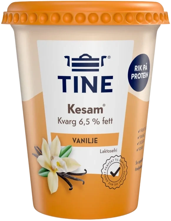 Kesam Vanilje Laktfri. 420g Tine