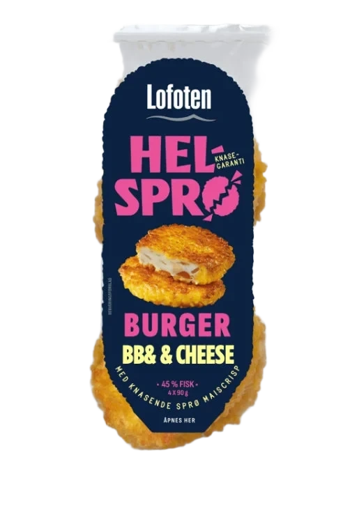 Grillburger Helsprø Bbq Cheese 2x90g Lofoten