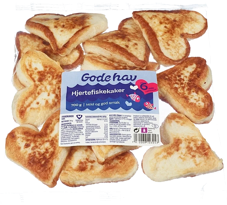 Hjertefiskekaker  700g
