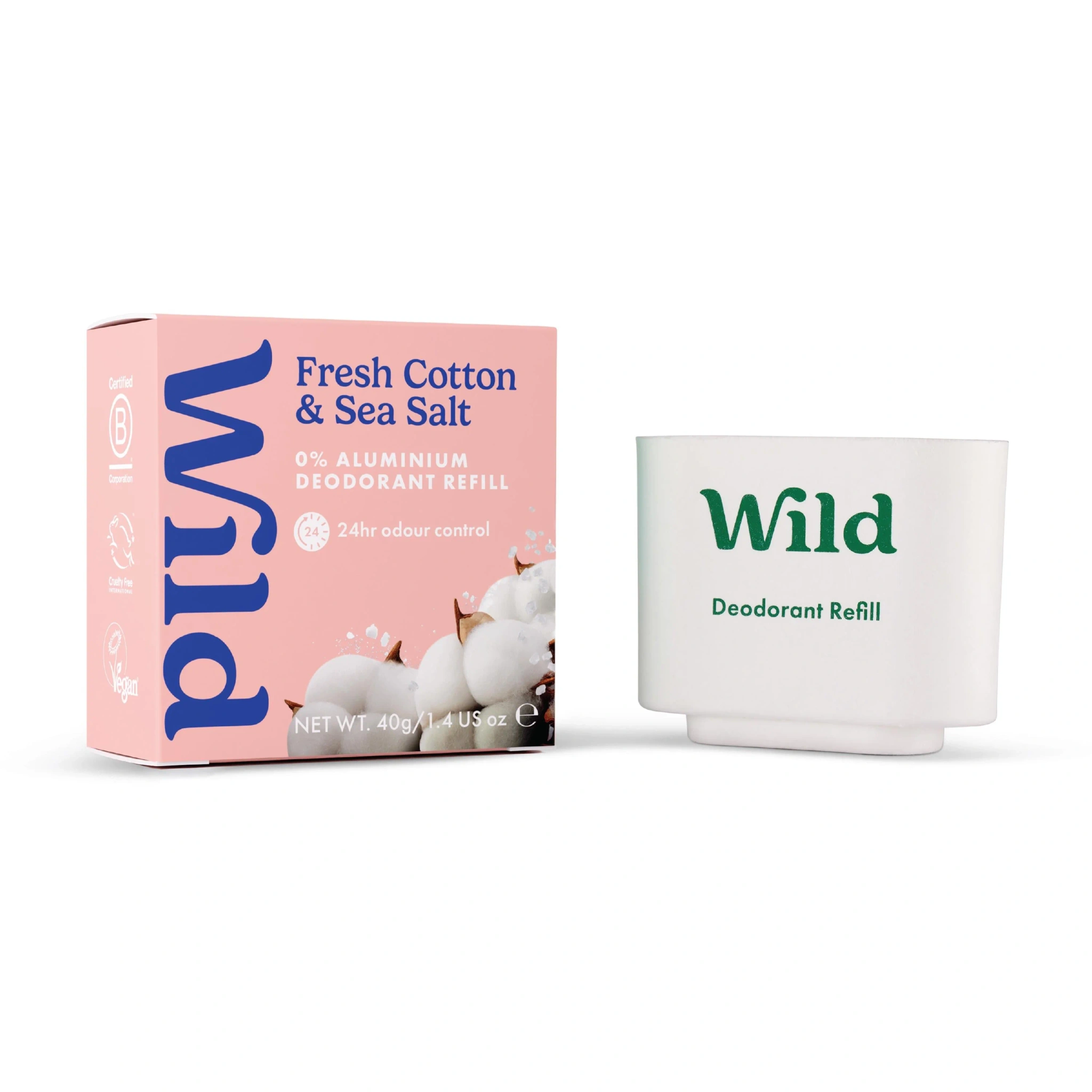 Wild Deo Cotton & Sea Salt Refill, 40 g