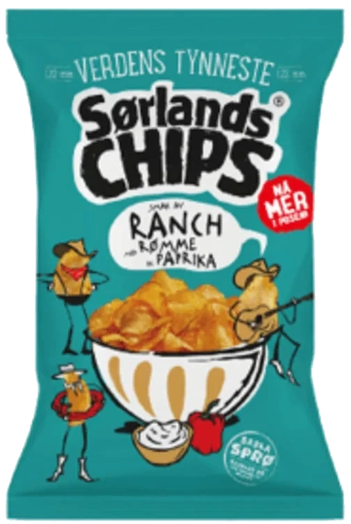 Sørlandschips Ranch m/Rømme&Paprika 275g
