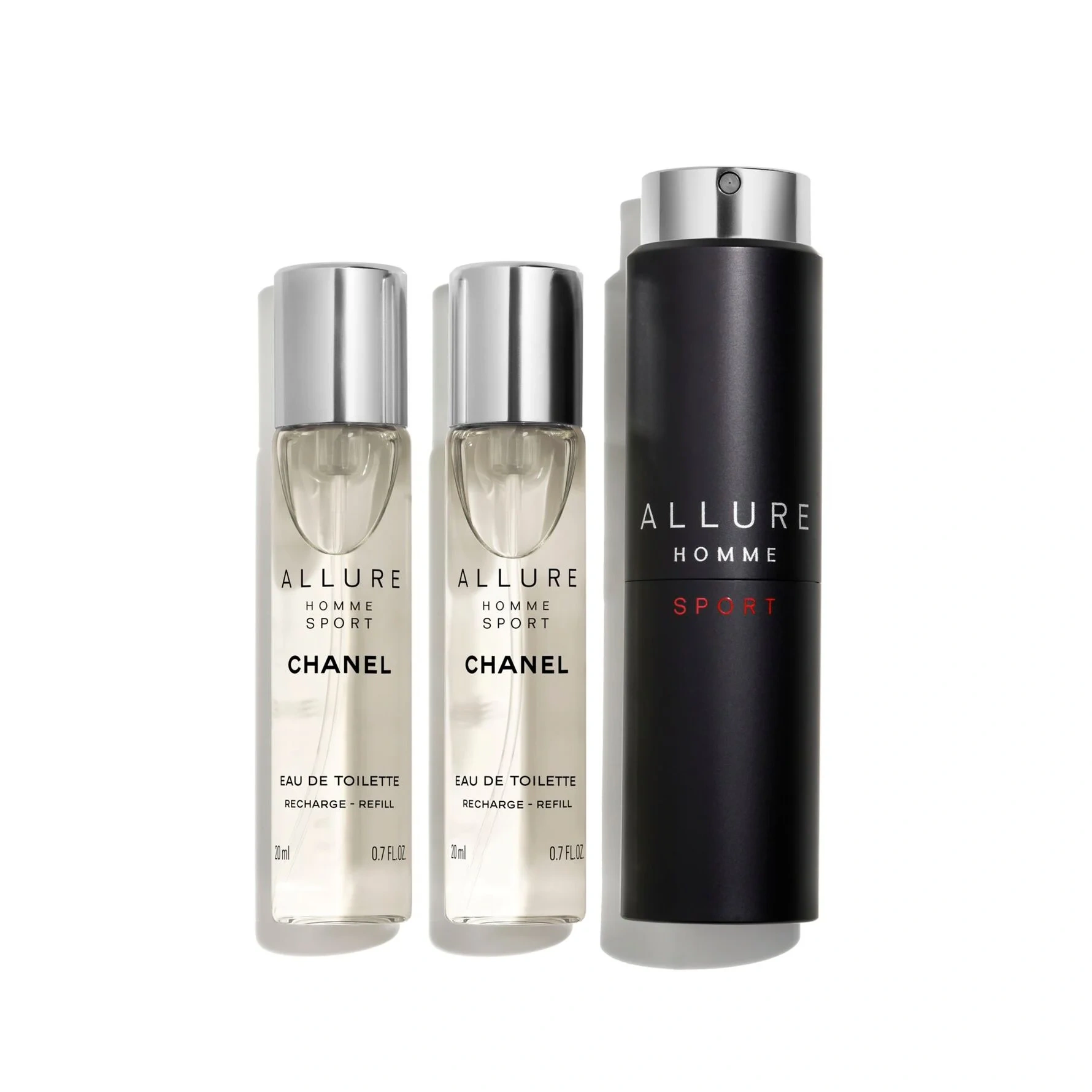 CHANEL EAU DE TOILETTE REFILLABLE TRAVEL SPRAY 3 x 20 ml