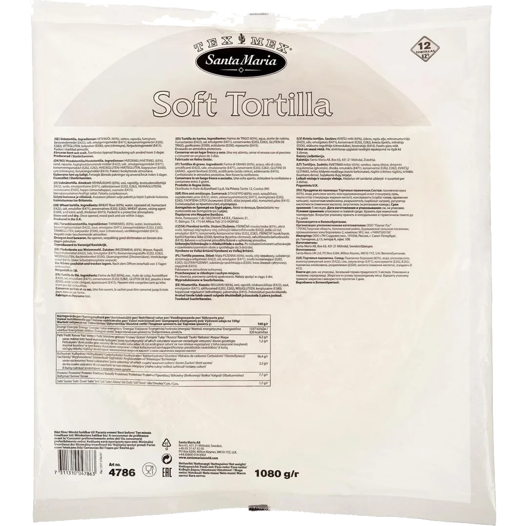 Tortilla 12 6x12stk 6x1080g