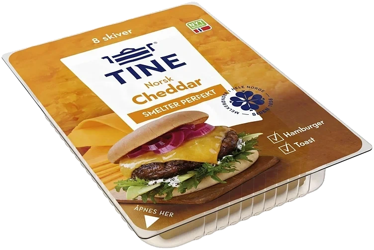 Norsk cheddar burgerost  160g