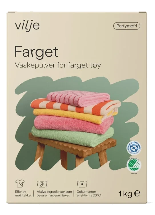 Tøyvask Pulver Farget 1kg Vilje