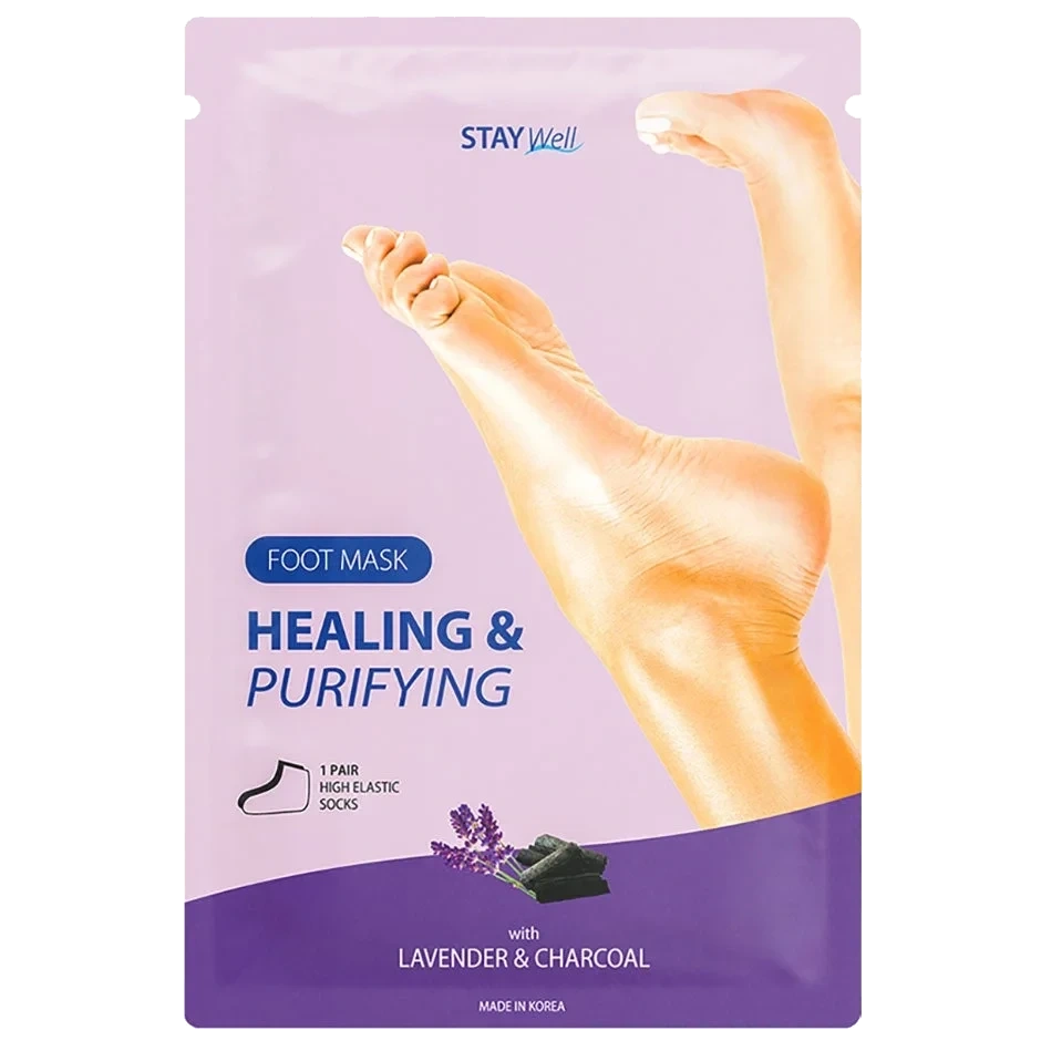 Stay Well Healing & Purifying Foot Mask Charcoal