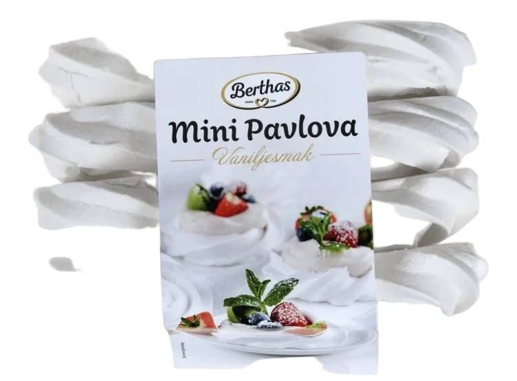 Mini Pavlova Rose Vanilje 120g Berthas