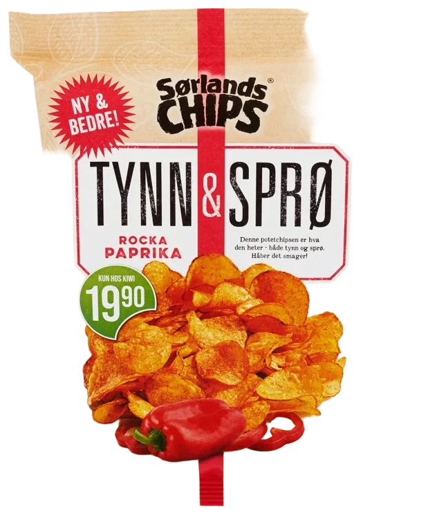 Tynn&Sprø Rocka Paprika 170g Kiwi