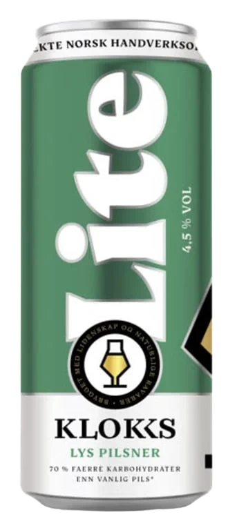 Klokks Lys Lite Pilsner 0,5l boks Klokk&Co