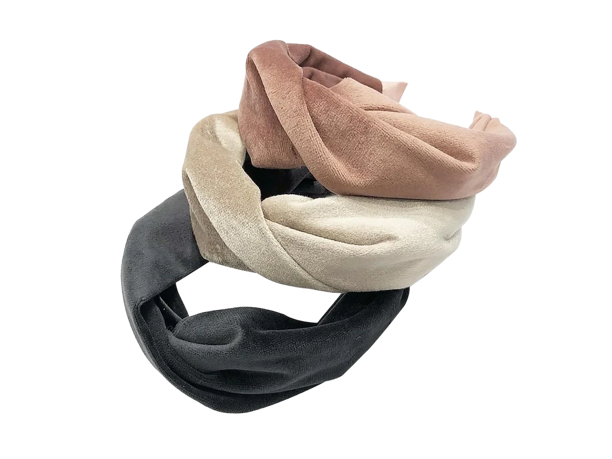 Dark Velor Folded Hair Hoop