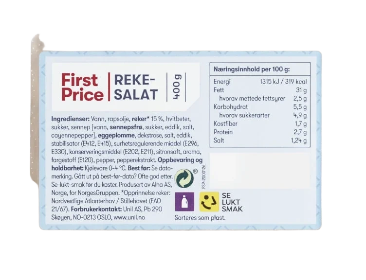 Rekesalat 400g First Price