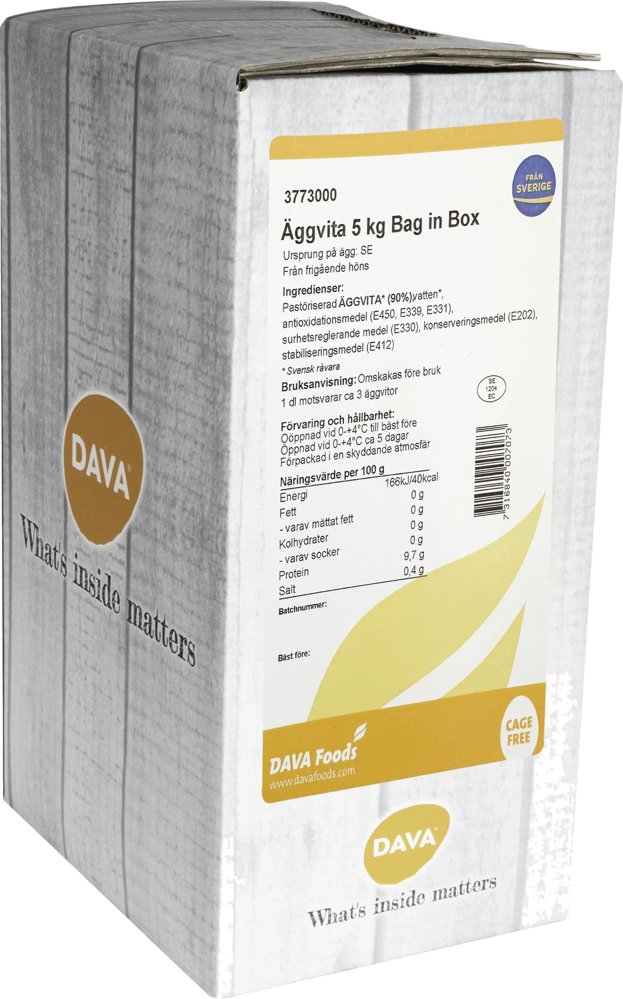 Äggvita frigående inne SE 5kg BIB