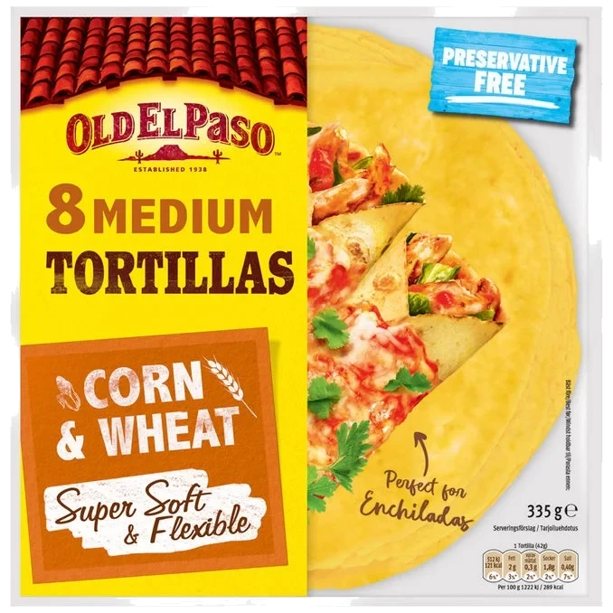 Tortillas Corn Super Soft 8stk 335g Old El Paso