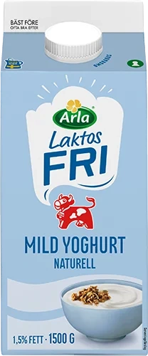 Laktosfri mild yoghurt naturell 1.5%