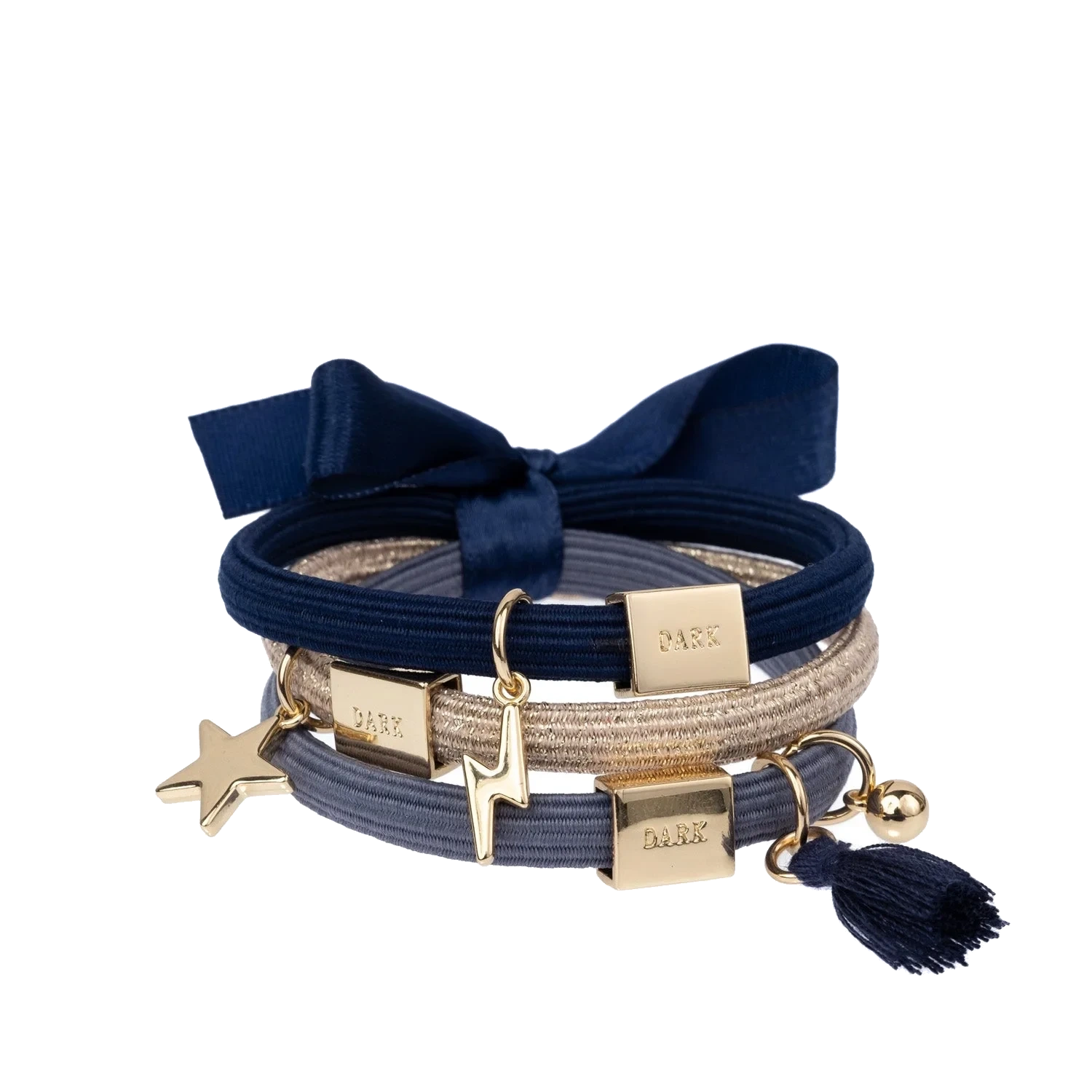 Dark Hair Ties Charm Combo