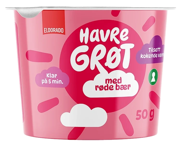Havregrøt med Røde Bær & Kardemomme 50g Eldor
