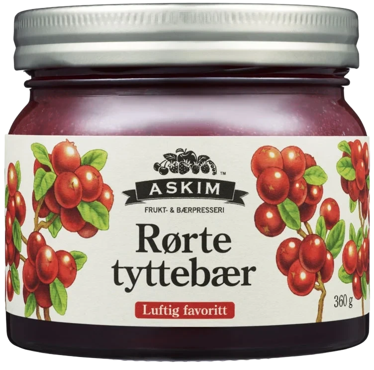 Rørte Tyttebær 360g Askim Frukt og Bærpresseri