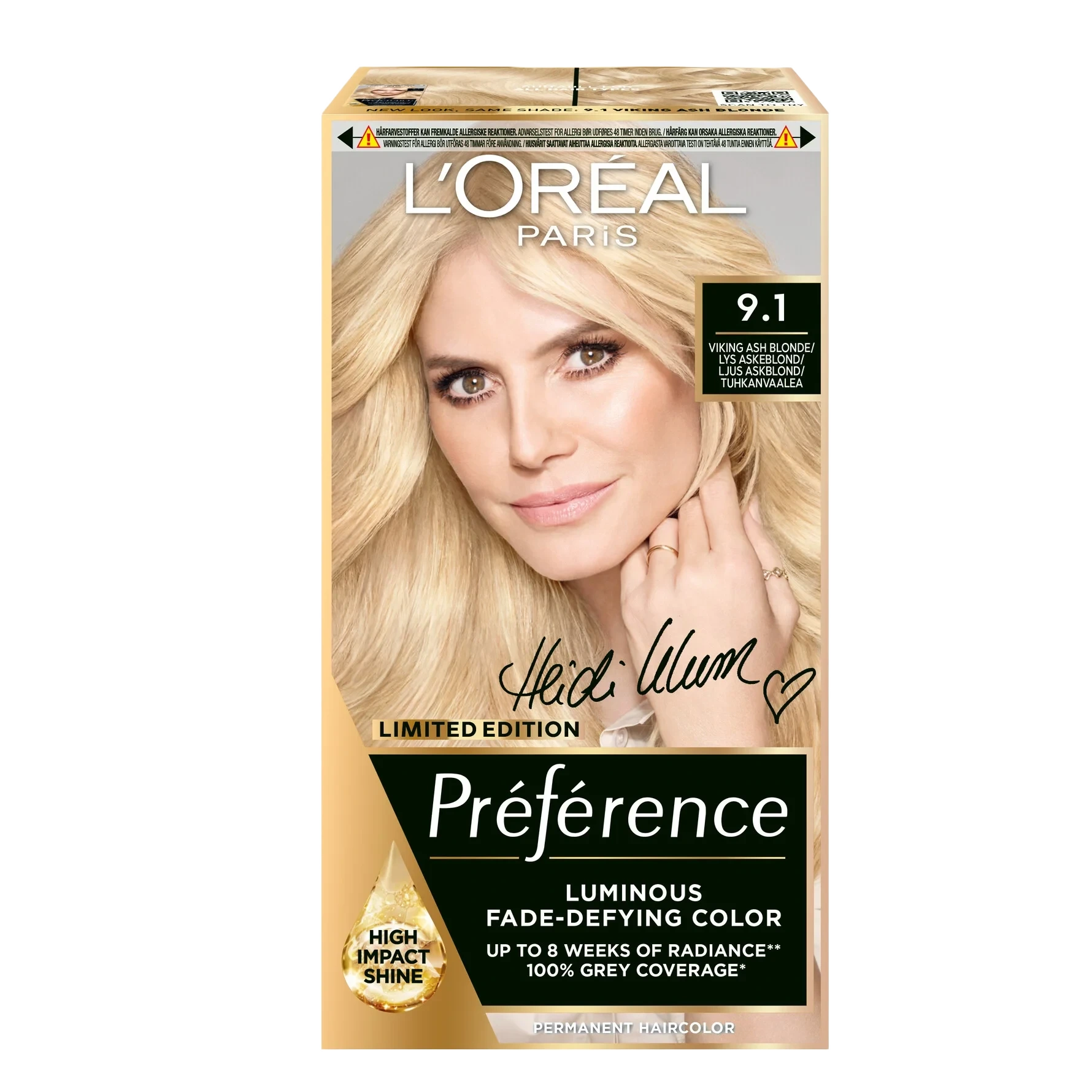 L'Oréal Paris Préférence Permanent Color 9.1 Viking Ash Blonde