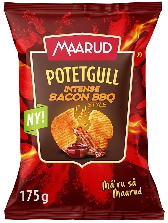 Potetgull Intense Bacon Bbq 175g Maarud