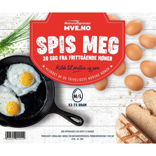 Spis Meg Egg Fra Frittgående M/l Brett 20 Stk