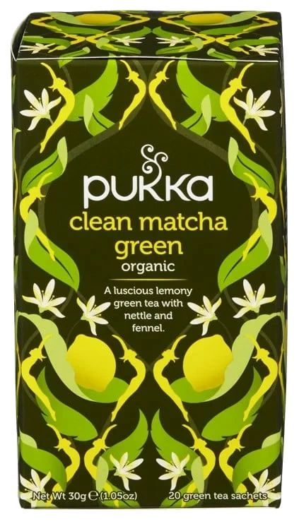 Pukka clean matcha green grønn te  økol.   20stk