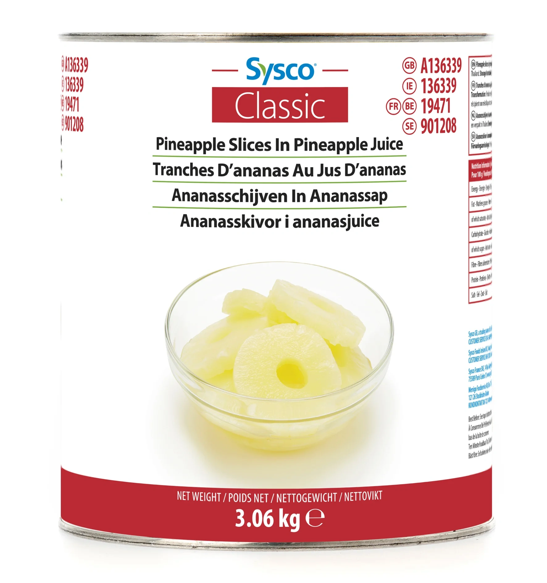 Ananas skivor i ananasjuice