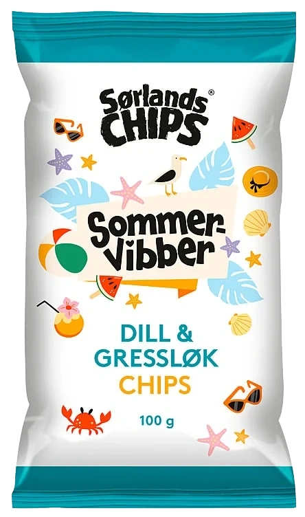 Sørlandschips Dill&Gressløk 100g Sommervibber