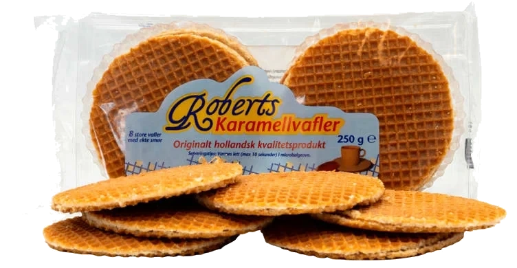 Karamellvafler 250g Roberts