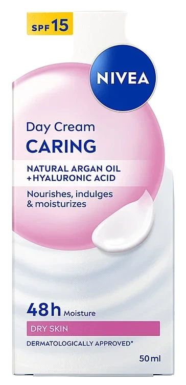 Nivea Day Cream Caring Dry Skin Spf15, 50ml