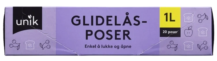 Glidelåspose 1l 20stk Unik